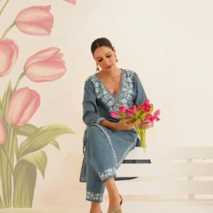 Slate Blue Cotton Coordset